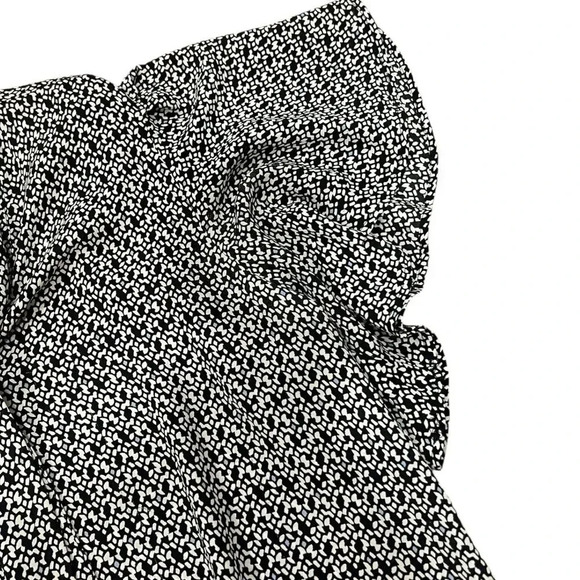 Ann Taylor Loft Patterned Flutter Sleeve Front Tie Blouse M - Picture 2 of 4